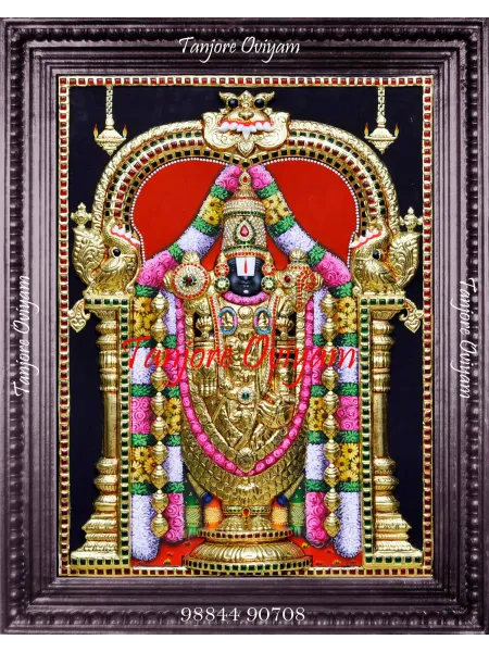 Embossing Tanjore painting of Lord Balaji